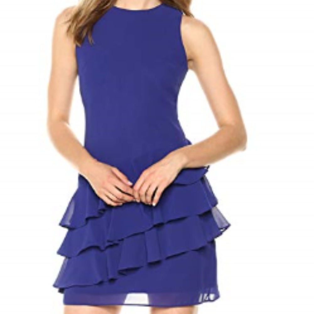 Vince Camuto Women's Chiffon Ruffle Shift Dress